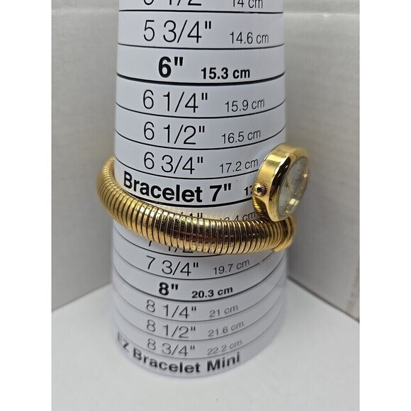 Joan Rivers Classics Gold Tubogas Wrap Bracelet Quartz Womens Watch New Battery main image 4